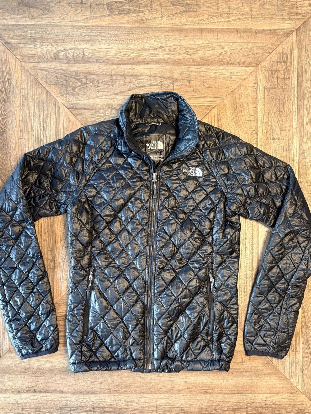 THE NORTH FACE Women’s Black Thermoball Diamond Quilted Jacket Zippered Sz XS